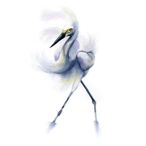 Dancing Crane Black Modern Wood Framed Art Print with Double Matting by Shefranov, Olga