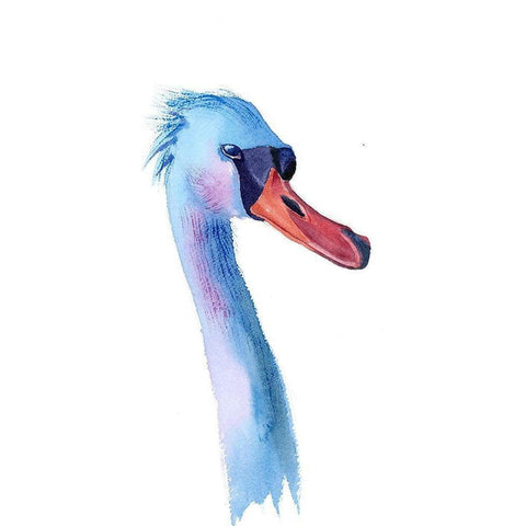 Swan White Modern Wood Framed Art Print by Shefranov, Olga