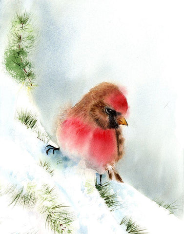 Perched Black Ornate Wood Framed Art Print with Double Matting by Shefranov, Olga