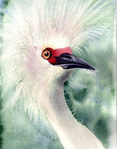 Crazy Hair White Modern Wood Framed Art Print with Double Matting by Shefranov, Olga