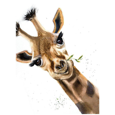 Giraffe Black Modern Wood Framed Art Print by Shefranov, Olga