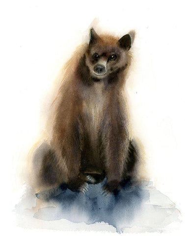 Bear II White Modern Wood Framed Art Print with Double Matting by Shefranov, Olga