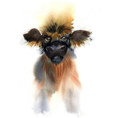 Calf White Modern Wood Framed Art Print by Shefranov, Olga