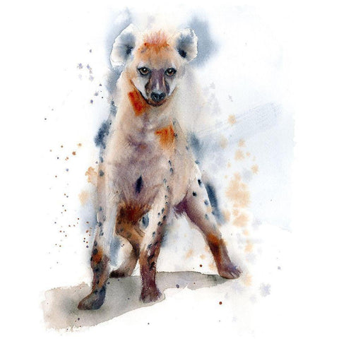 Hyena White Modern Wood Framed Art Print by Shefranov, Olga