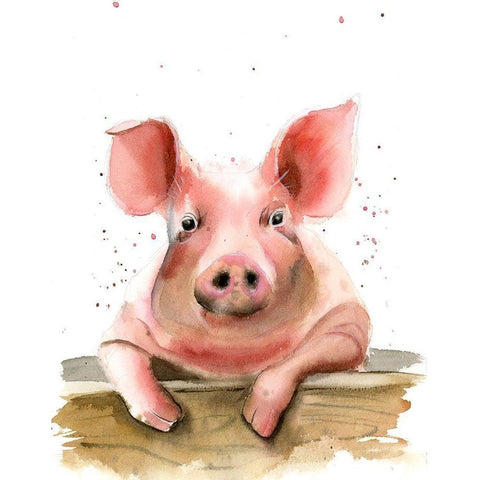 Piglet White Modern Wood Framed Art Print by Shefranov, Olga