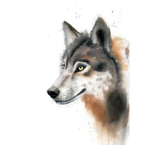 Wolf White Modern Wood Framed Art Print by Shefranov, Olga