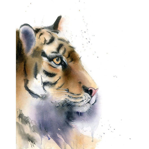 Tiger Gold Ornate Wood Framed Art Print with Double Matting by Shefranov, Olga