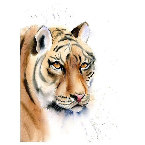 Tiger II Gold Ornate Wood Framed Art Print with Double Matting by Shefranov, Olga