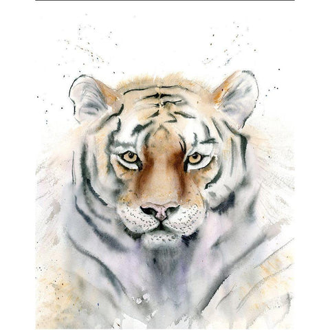 Tiger III White Modern Wood Framed Art Print by Shefranov, Olga