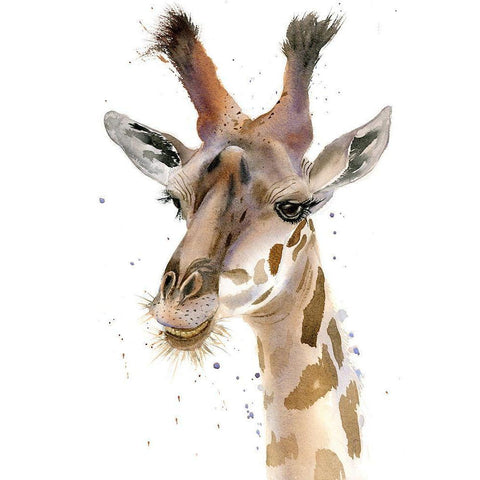 Giraffe Black Modern Wood Framed Art Print by Shefranov, Olga
