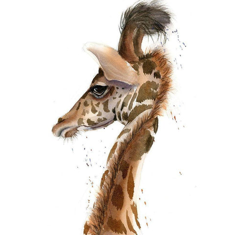 Giraffe II Black Modern Wood Framed Art Print with Double Matting by Shefranov, Olga