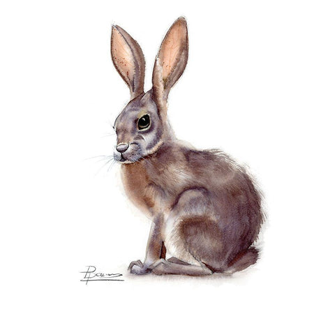 Rabbit Gold Ornate Wood Framed Art Print with Double Matting by Shefranov, Olga