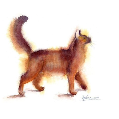 Cat Black Modern Wood Framed Art Print by Shefranov, Olga