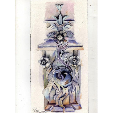 Fountain Black Modern Wood Framed Art Print with Double Matting by Shefranov, Olga