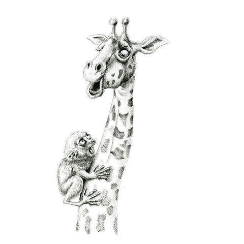 Giraffe IV White Modern Wood Framed Art Print by Shefranov, Olga