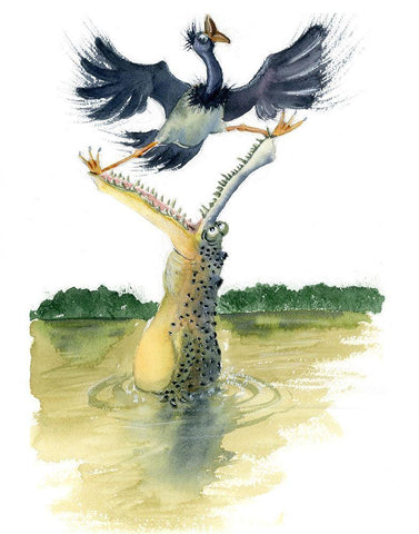 Gator Black Ornate Wood Framed Art Print with Double Matting by Shefranov, Olga