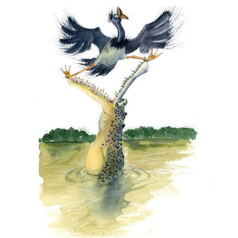 Gator Black Modern Wood Framed Art Print by Shefranov, Olga