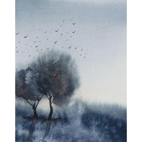 Gray Day Black Modern Wood Framed Art Print by Shefranov, Olga