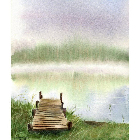 Dock White Modern Wood Framed Art Print by Shefranov, Olga
