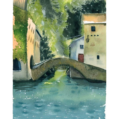 Bridge Black Modern Wood Framed Art Print by Shefranov, Olga