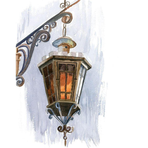 Lantern III Gold Ornate Wood Framed Art Print with Double Matting by Shefranov, Olga