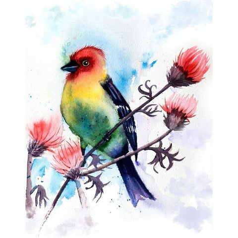 Tropical Bird III Gold Ornate Wood Framed Art Print with Double Matting by Shefranov, Olga