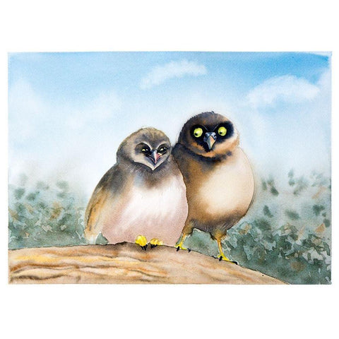 Owls Gold Ornate Wood Framed Art Print with Double Matting by Shefranov, Olga