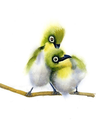 Lime Green Cuties Black Ornate Wood Framed Art Print with Double Matting by Shefranov, Olga