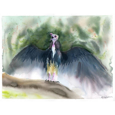 Vulture Black Modern Wood Framed Art Print with Double Matting by Shefranov, Olga