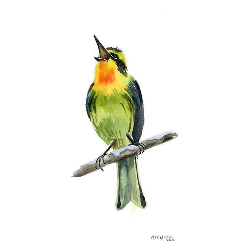 Tropical Bird IV Gold Ornate Wood Framed Art Print with Double Matting by Shefranov, Olga