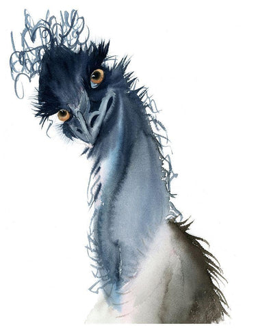 Flirt White Modern Wood Framed Art Print with Double Matting by Shefranov, Olga