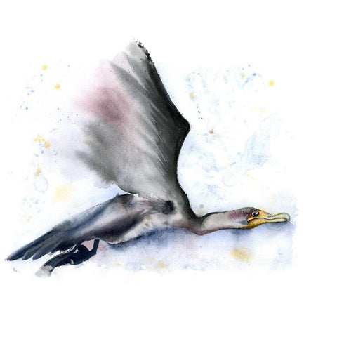 In Flight White Modern Wood Framed Art Print by Shefranov, Olga