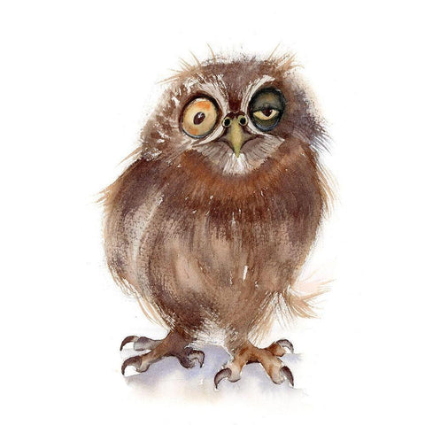 Wonky Eye White Modern Wood Framed Art Print by Shefranov, Olga