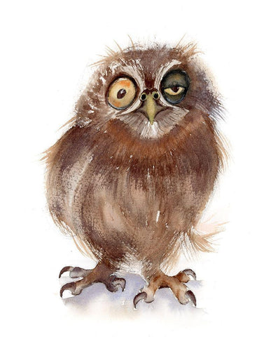 Wonky Eye White Modern Wood Framed Art Print with Double Matting by Shefranov, Olga