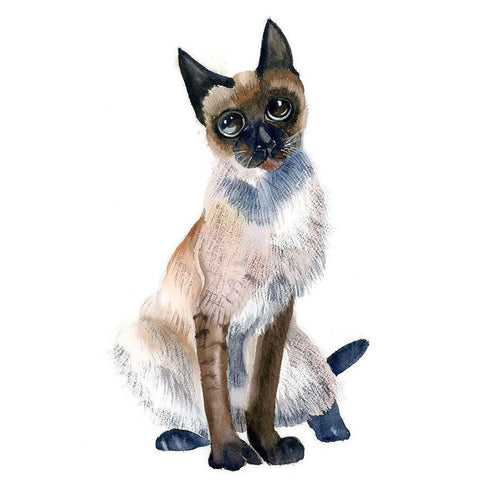 Cat II White Modern Wood Framed Art Print by Shefranov, Olga