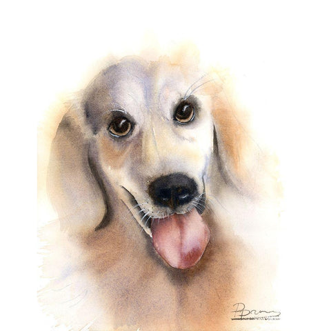 Dog Gold Ornate Wood Framed Art Print with Double Matting by Shefranov, Olga