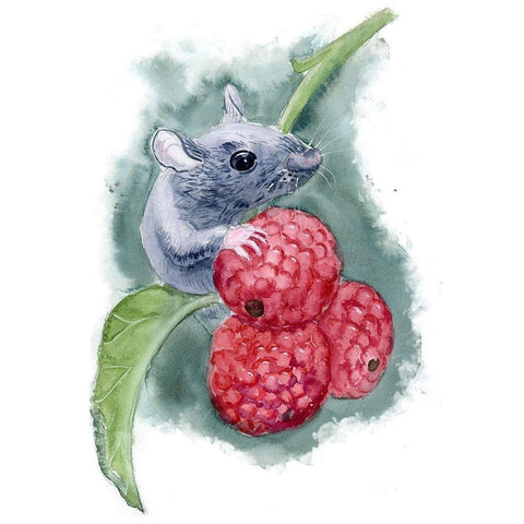 Mouse White Modern Wood Framed Art Print by Shefranov, Olga