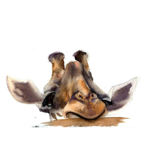 Giraffe Black Modern Wood Framed Art Print by Shefranov, Olga