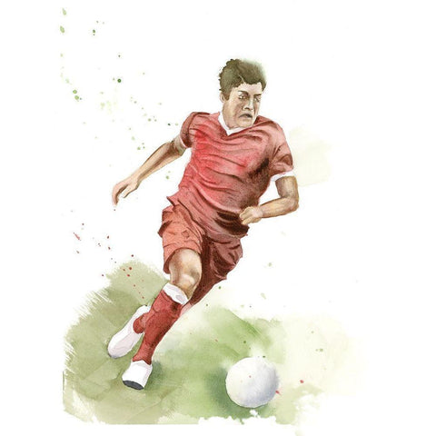 Soccer Player White Modern Wood Framed Art Print by Shefranov, Olga