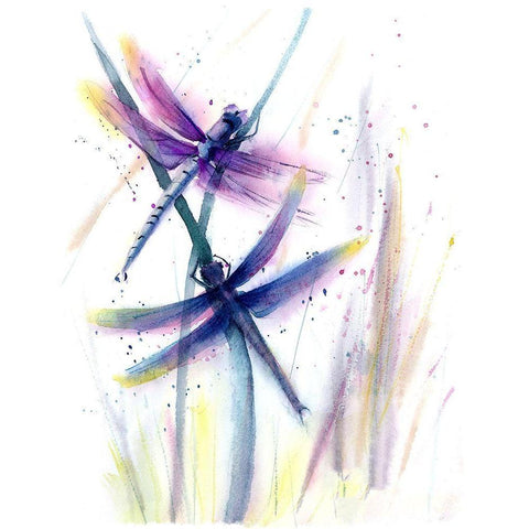 Dragonflies II Gold Ornate Wood Framed Art Print with Double Matting by Shefranov, Olga