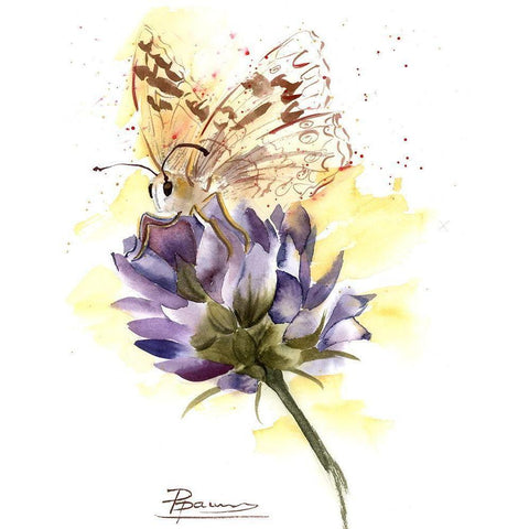 Butterfly Black Modern Wood Framed Art Print by Shefranov, Olga