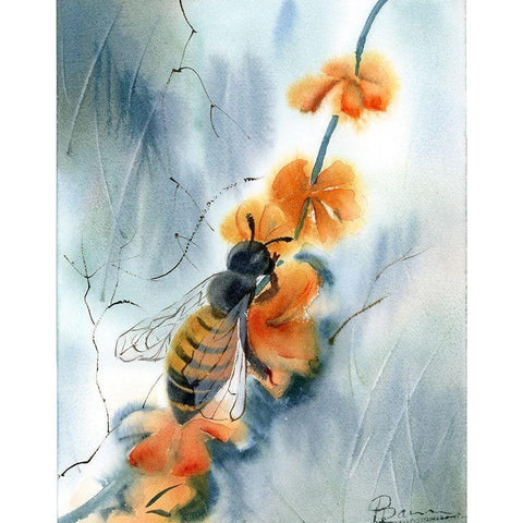 Bee III Black Modern Wood Framed Art Print by Shefranov, Olga