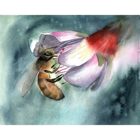 Bee III Gold Ornate Wood Framed Art Print with Double Matting by Shefranov, Olga