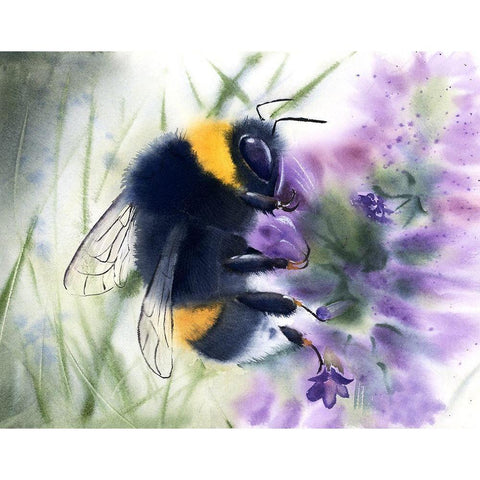 Bee IV Black Modern Wood Framed Art Print with Double Matting by Shefranov, Olga