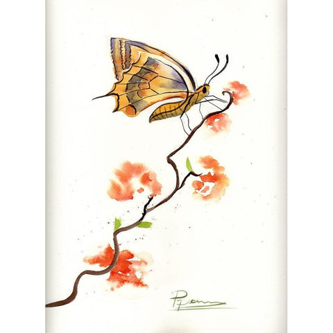 Butterfly III Black Modern Wood Framed Art Print by Shefranov, Olga
