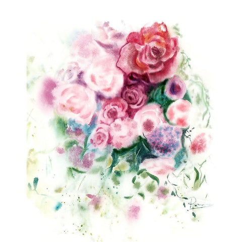 Bouquet II White Modern Wood Framed Art Print by Shefranov, Olga