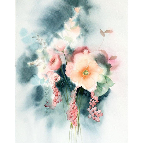 Bouquet IV Black Modern Wood Framed Art Print with Double Matting by Shefranov, Olga