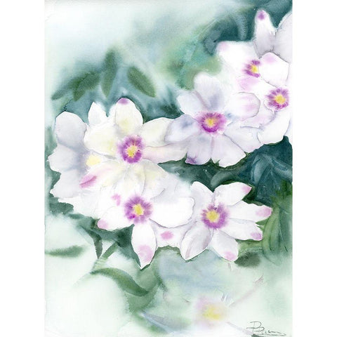 Purple Flowers Black Modern Wood Framed Art Print by Shefranov, Olga