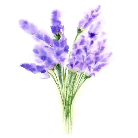 Purple Flowers IV Black Modern Wood Framed Art Print by Shefranov, Olga