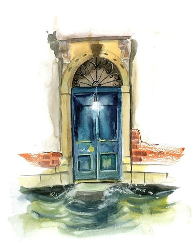 Venice Black Ornate Wood Framed Art Print with Double Matting by Shefranov, Olga